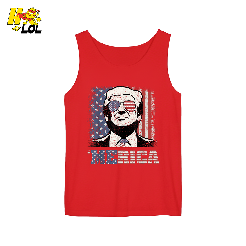 Merica Shirt Patriotic USA Flag Sunglasses Graphic Sweatshirt - HQLOL