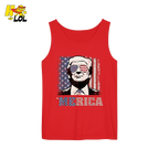 Merica Shirt Patriotic USA Flag Sunglasses Graphic Sweatshirt - HQLOL