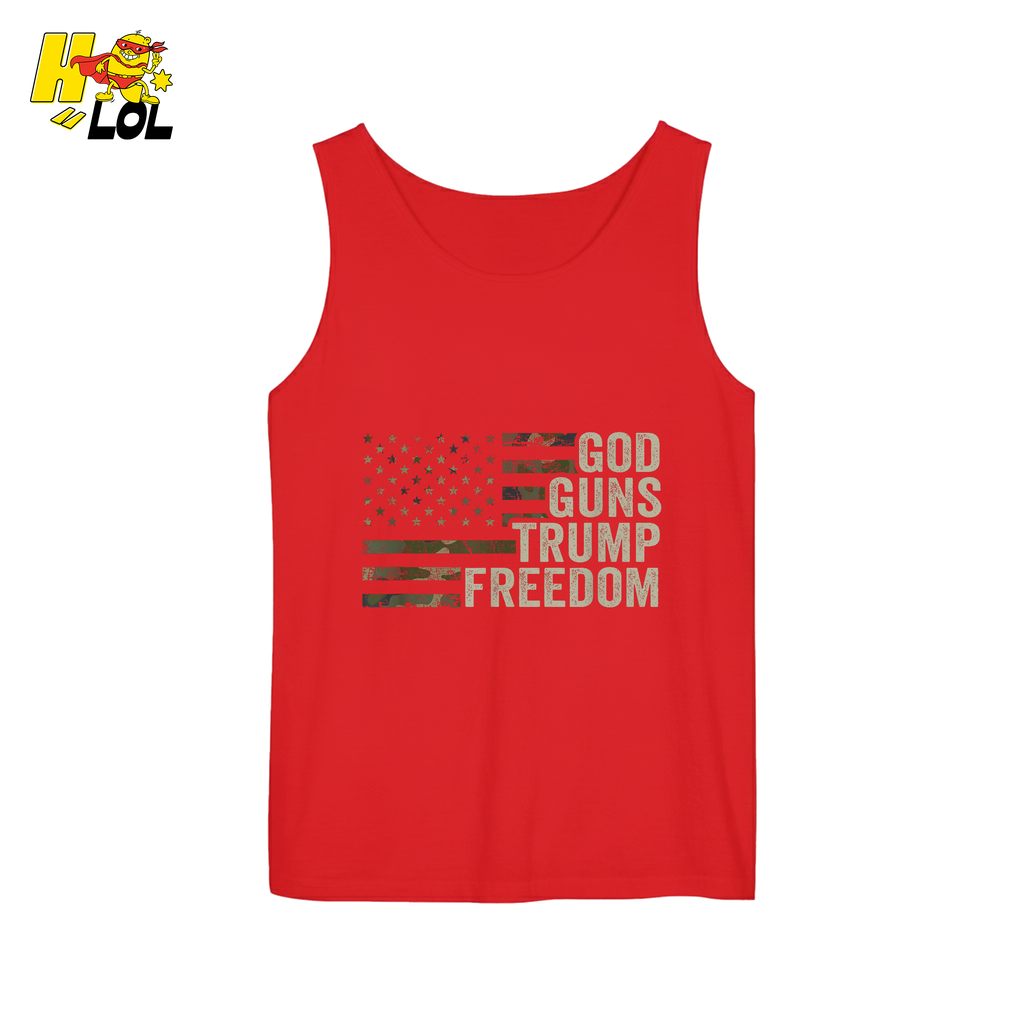 God Guns Trump Freedom Shirt Patriotic Camo Flag Shirt - HQLOL