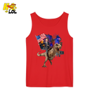 Trump Riding T-Rex American Flag Epic Patriotic Funny Gift Shirt - HQLOL