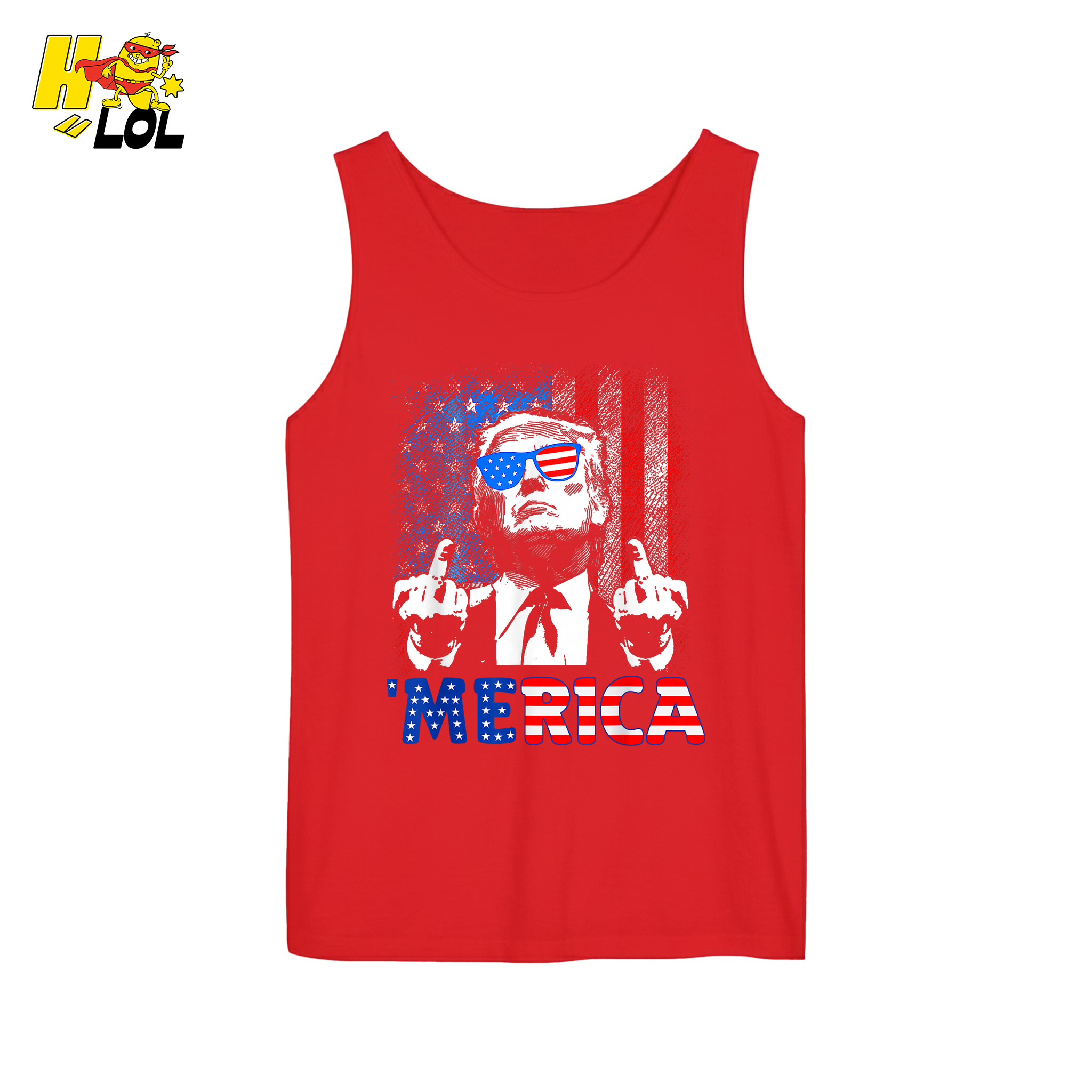 Merica Shirt Funny Patriotic USA Flag Graphic Shirt - HQLOL