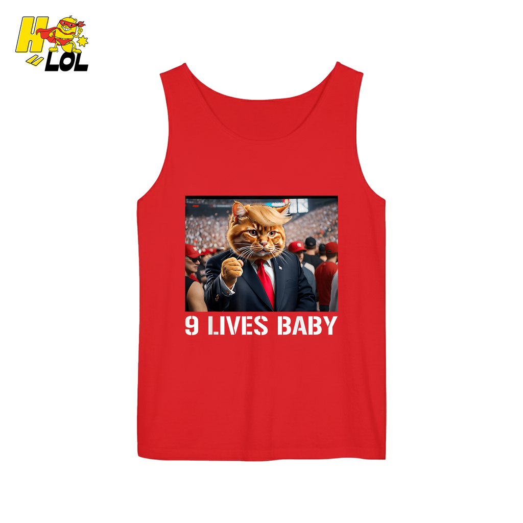 9 Lives Baby Shirt Funny Cat Meme Graphic Shirt - HQLOL