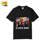 9 Lives Baby Shirt Funny Cat Meme Graphic Shirt - HQLOL