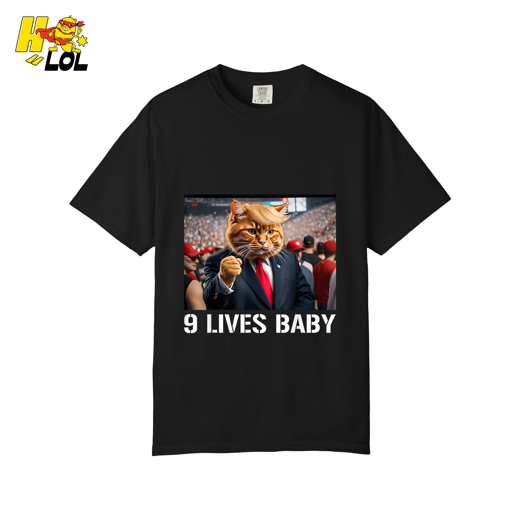 9 Lives Baby Shirt Funny Cat Meme Graphic Shirt - HQLOL