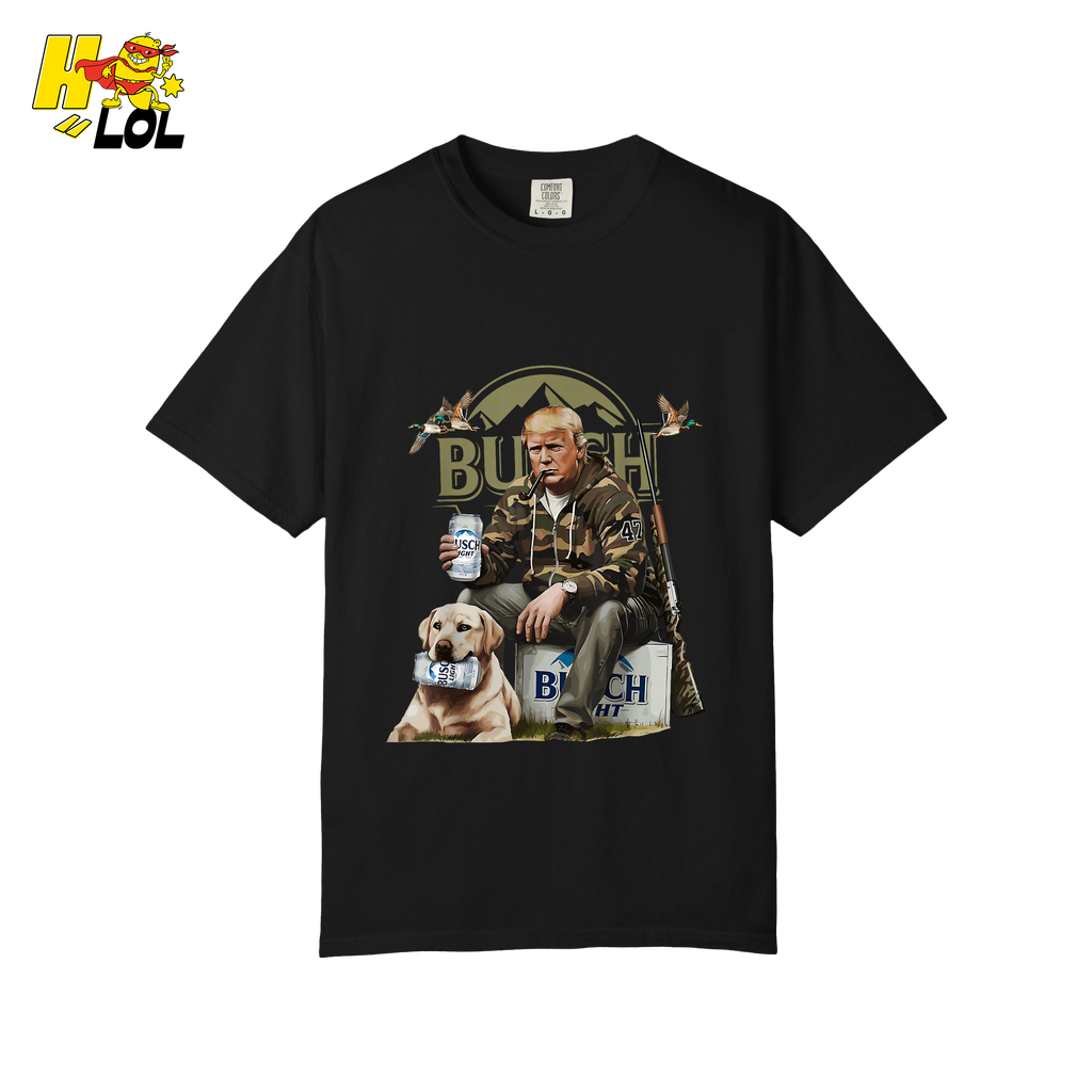 Busch Light Hunting Shirt Funny Deer Camp Dog Camo Shirt - HQLOL