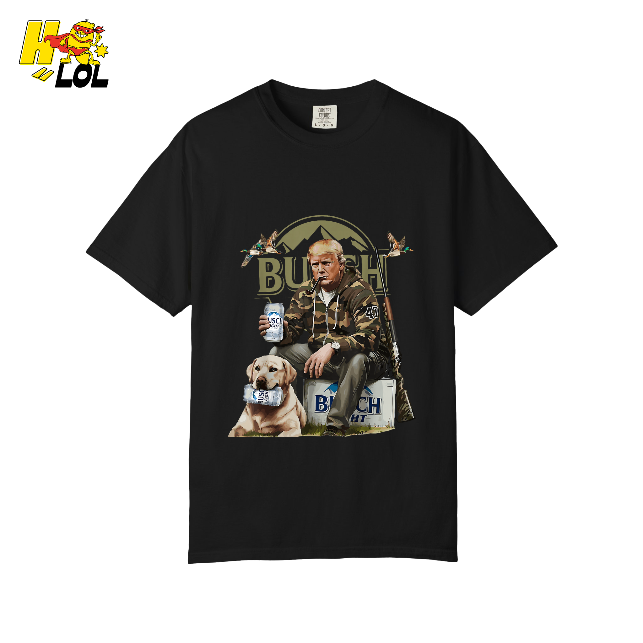 Busch Light Hunting Shirt Funny Deer Camp Dog Camo Shirt - HQLOL