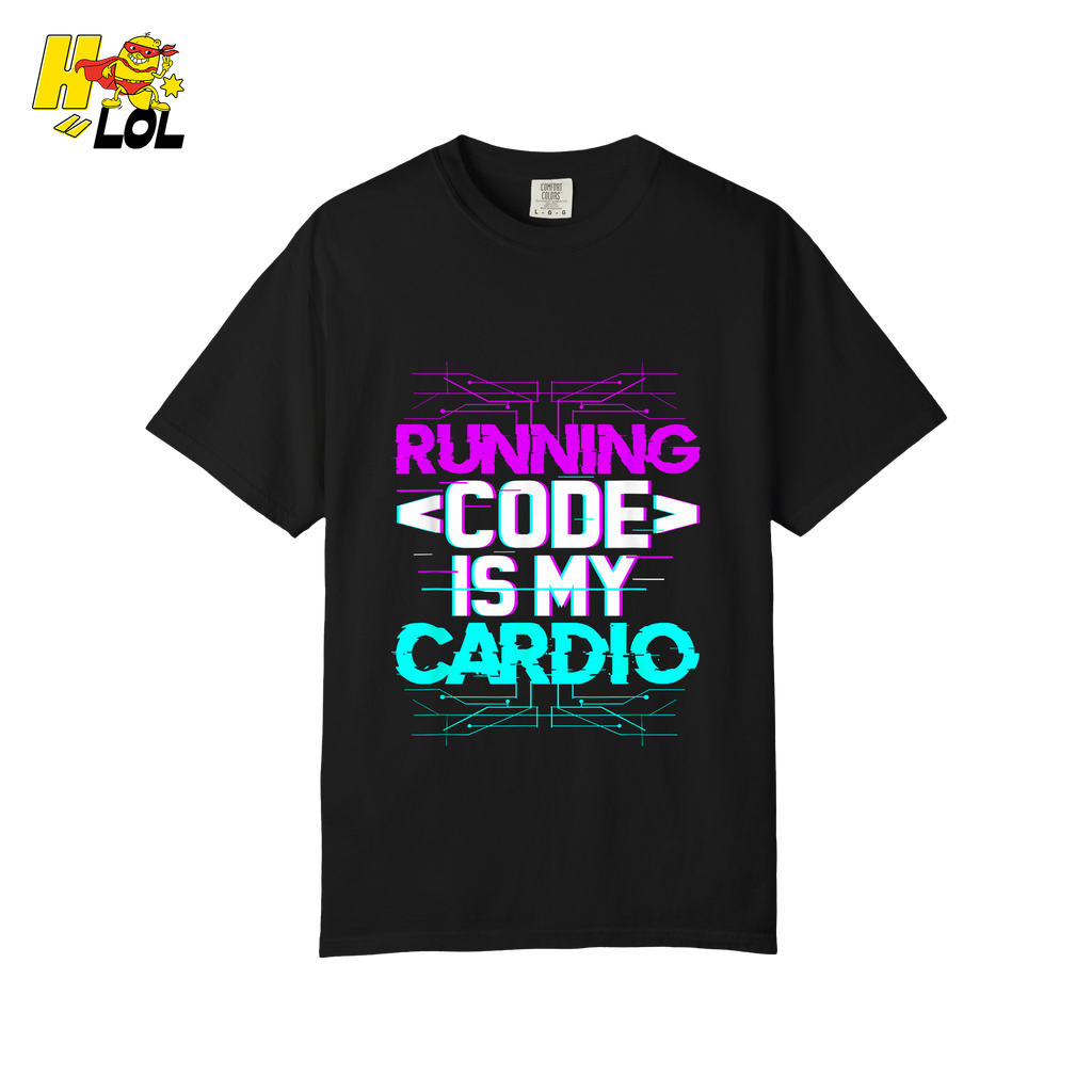 Running Code Is My Cardio Shirt Funny Programmer Neon Shirt - HQLOL