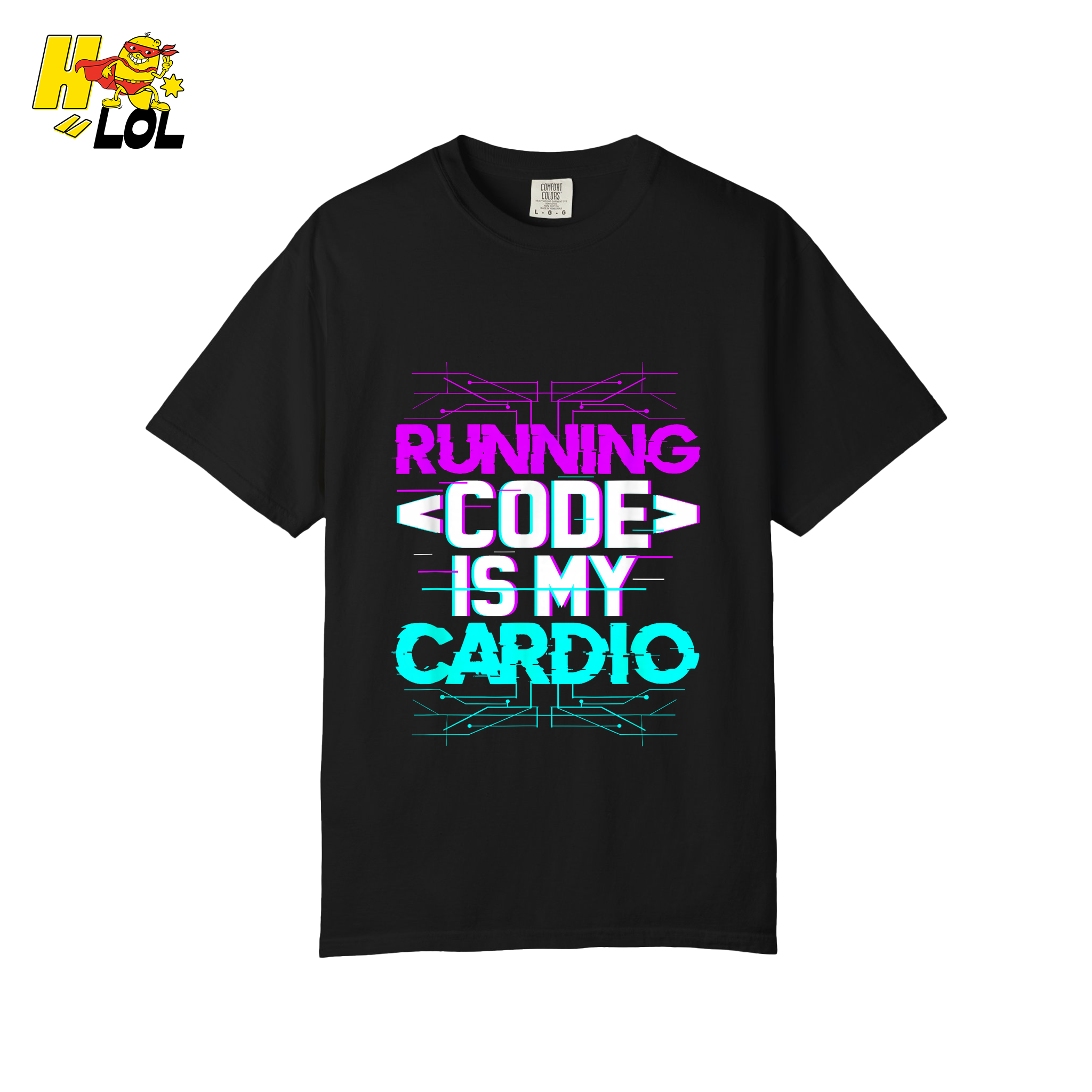 Running Code Is My Cardio Shirt Funny Programmer Neon Shirt - HQLOL