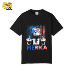 Merica Shirt Funny Patriotic USA Flag Graphic Shirt - HQLOL