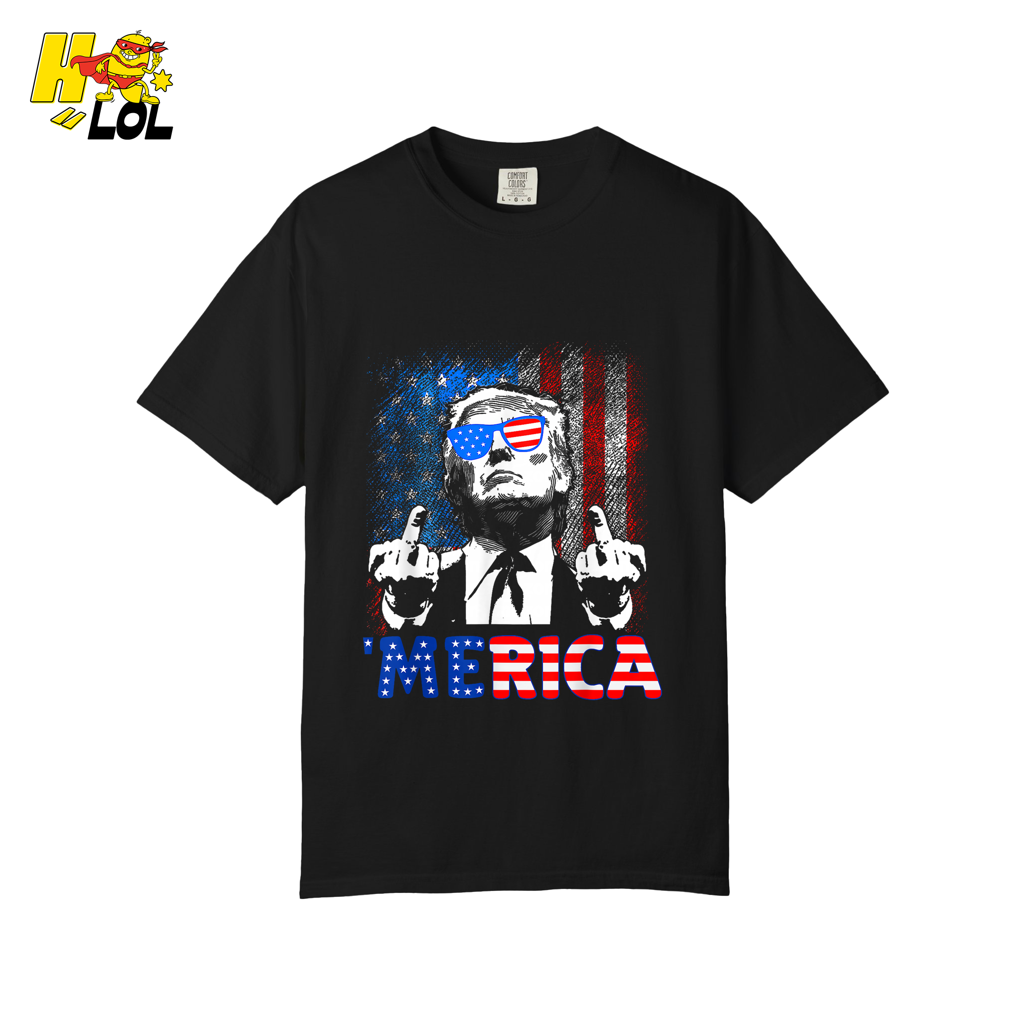 Merica Shirt Funny Patriotic USA Flag Graphic Shirt - HQLOL