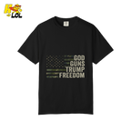 God Guns Trump Freedom Shirt Patriotic Camo Flag Shirt - HQLOL