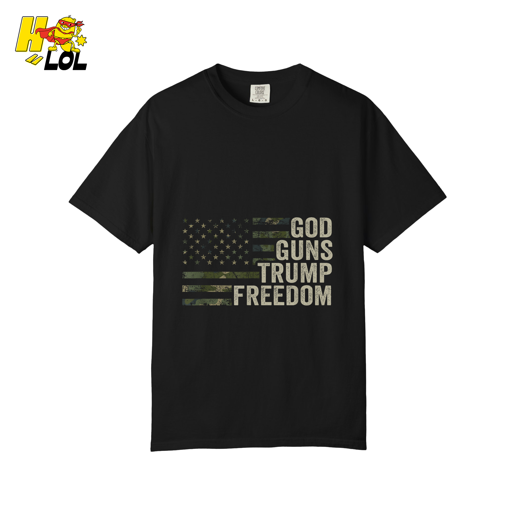 God Guns Trump Freedom Shirt Patriotic Camo Flag Shirt - HQLOL