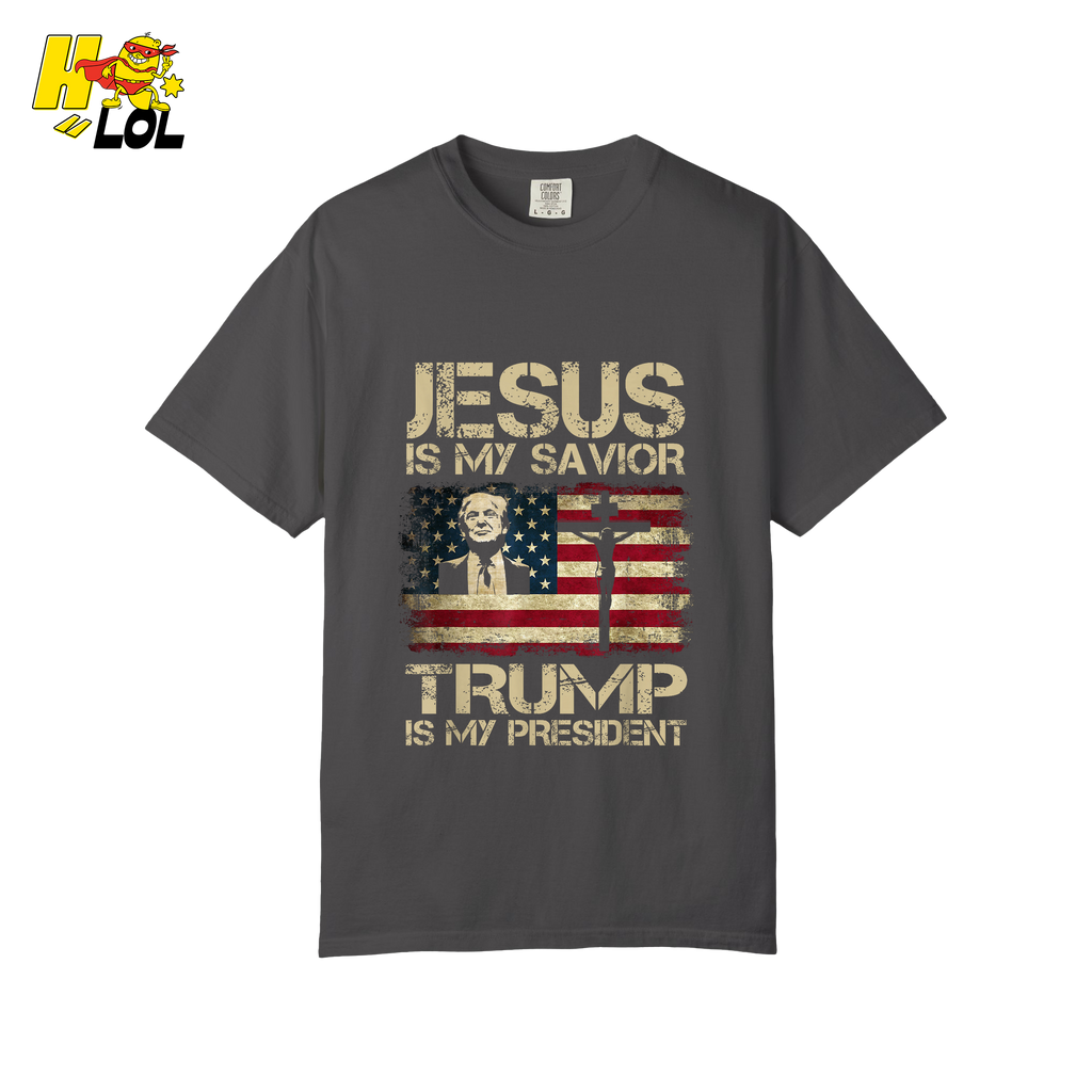 Jesus Is My Savior Trump Is My President Shirt Christian Patriotic - HQLOL
