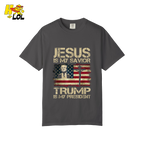 Jesus Is My Savior Trump Is My President Shirt Christian Patriotic - HQLOL