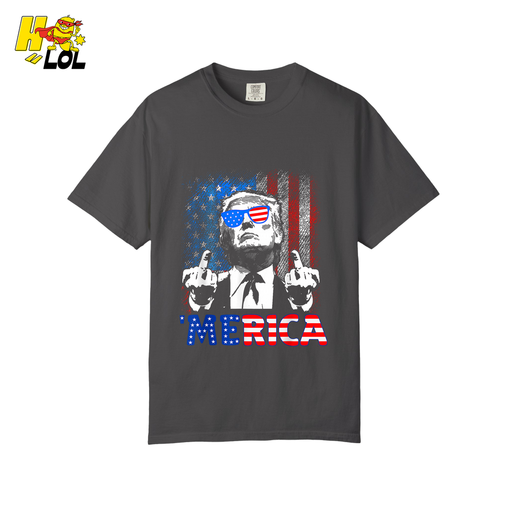 Merica Shirt Funny Patriotic USA Flag Graphic Shirt - HQLOL