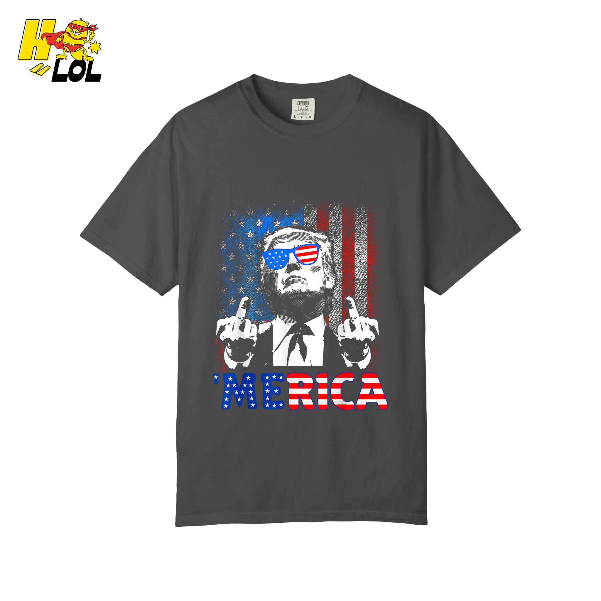 Merica Shirt Funny Patriotic USA Flag Graphic Shirt - HQLOL