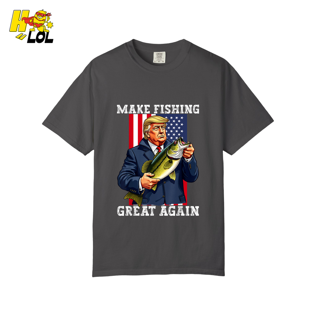 Make Fishing Great Again Shirt Funny Patriotic Bass Fishing Shirt - HQLOL