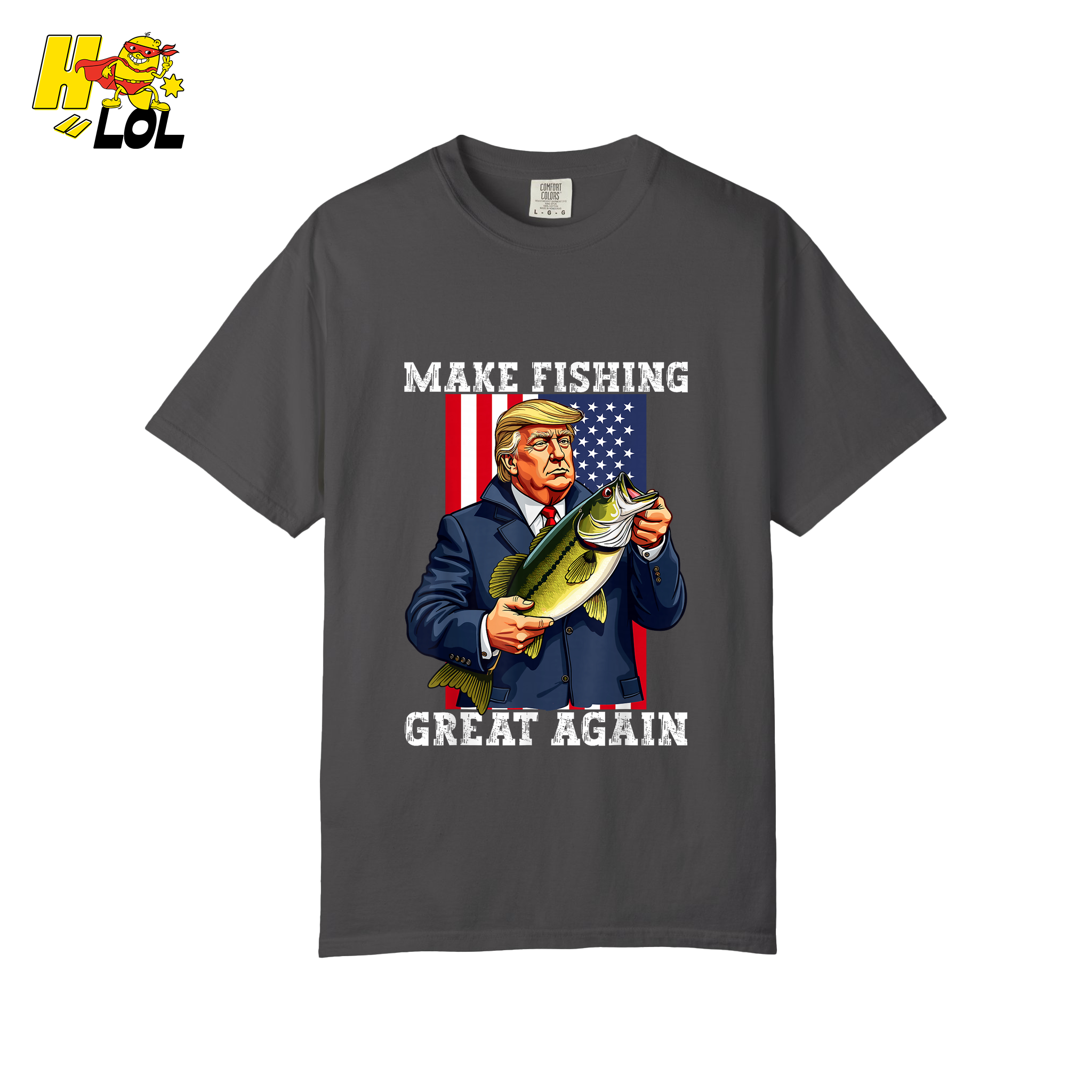 Make Fishing Great Again Shirt Funny Patriotic Bass Fishing Shirt - HQLOL