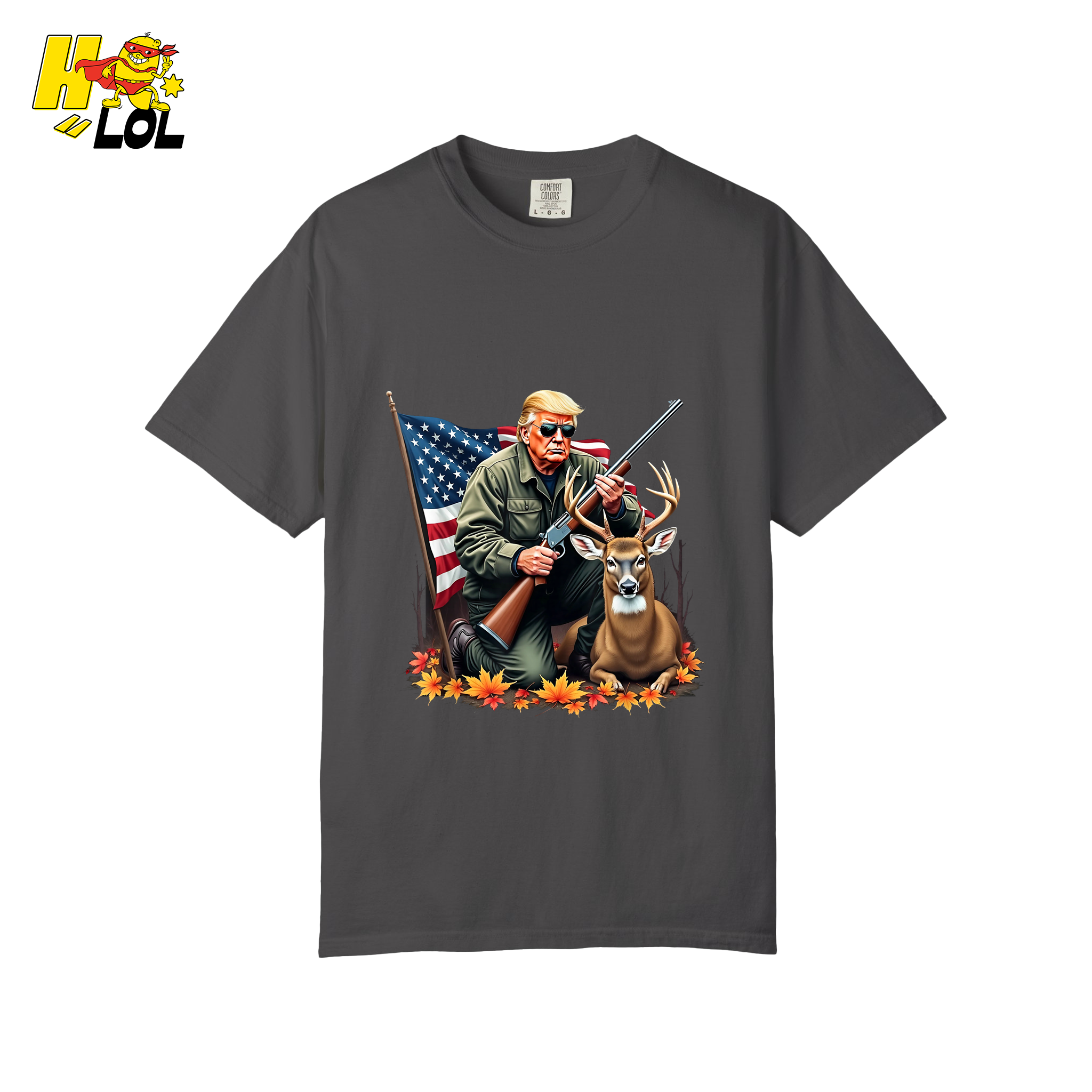 Patriotic Hunting Shirt Hunter Deer American Flag Graphic Shirt - HQLOL