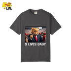9 Lives Baby Shirt Funny Cat Meme Graphic Shirt - HQLOL