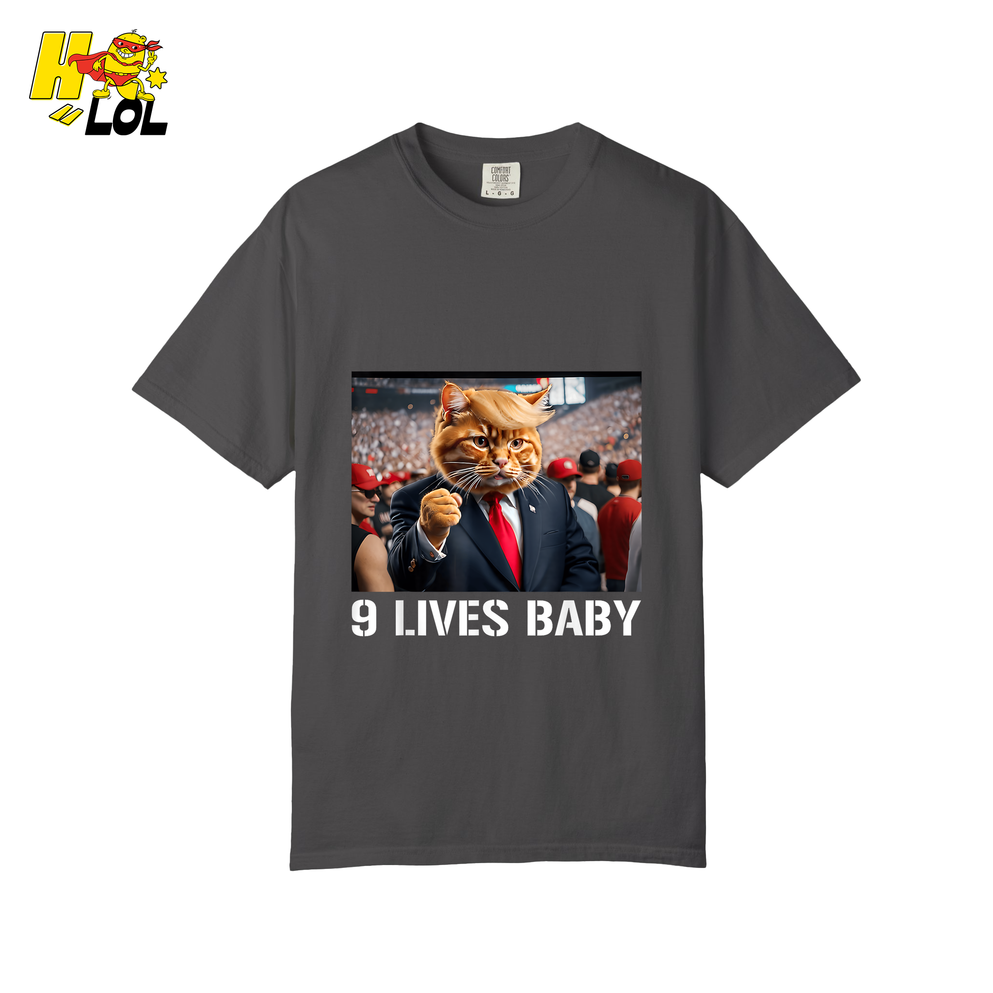 9 Lives Baby Shirt Funny Cat Meme Graphic Shirt - HQLOL