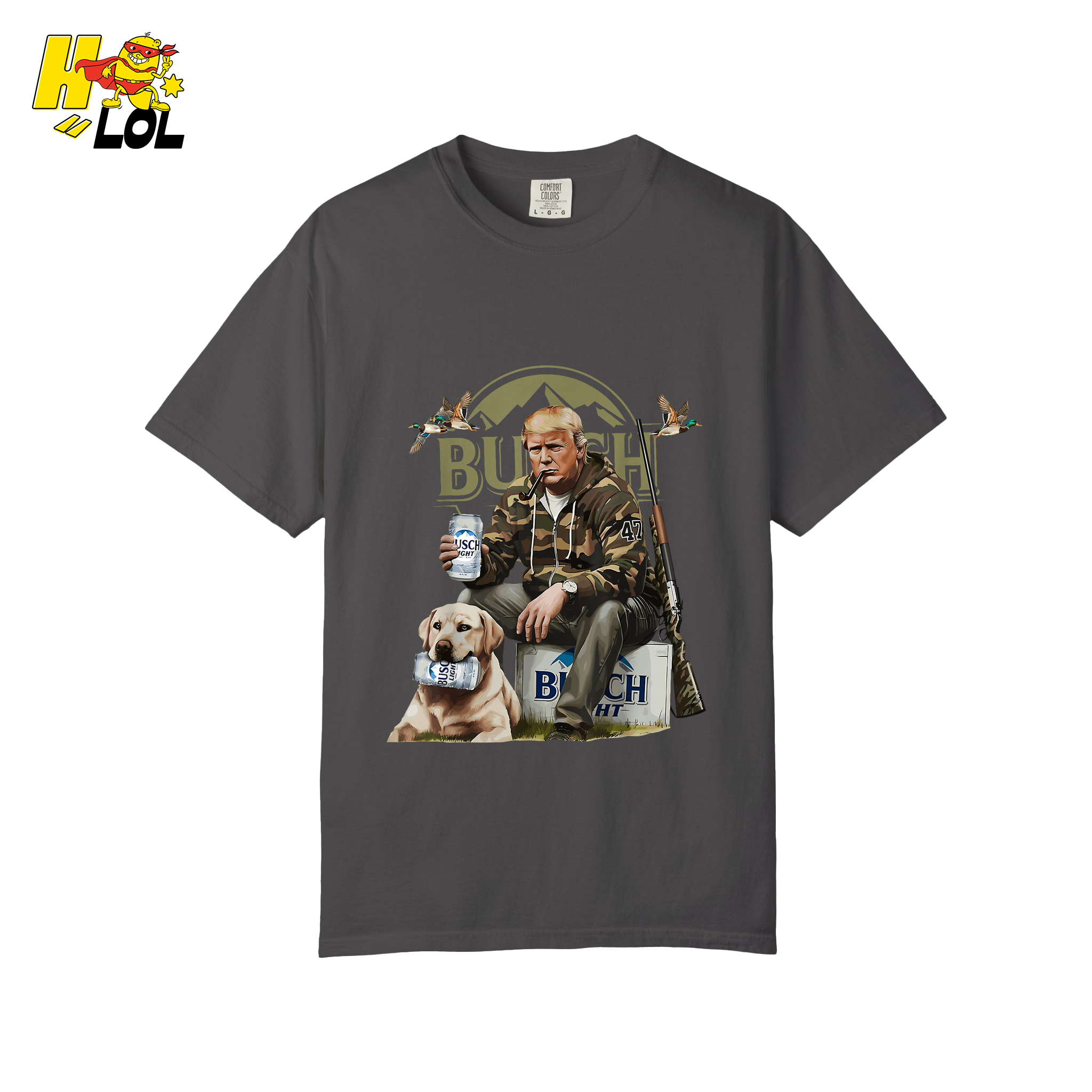 Busch Light Hunting Shirt Funny Deer Camp Dog Camo Shirt - HQLOL