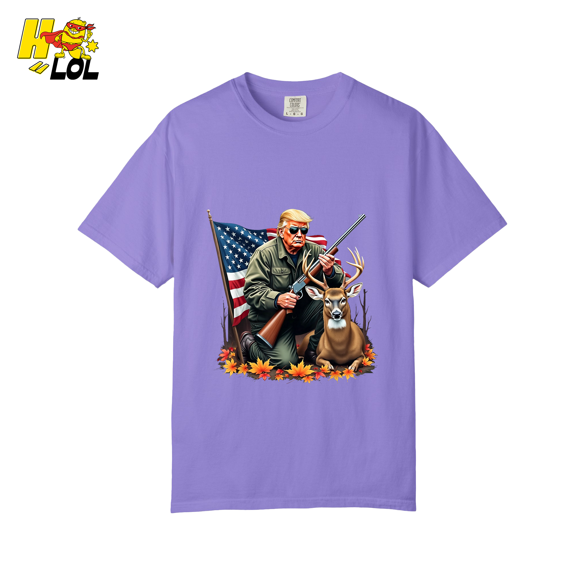 Patriotic Hunting Shirt Hunter Deer American Flag Graphic Shirt - HQLOL