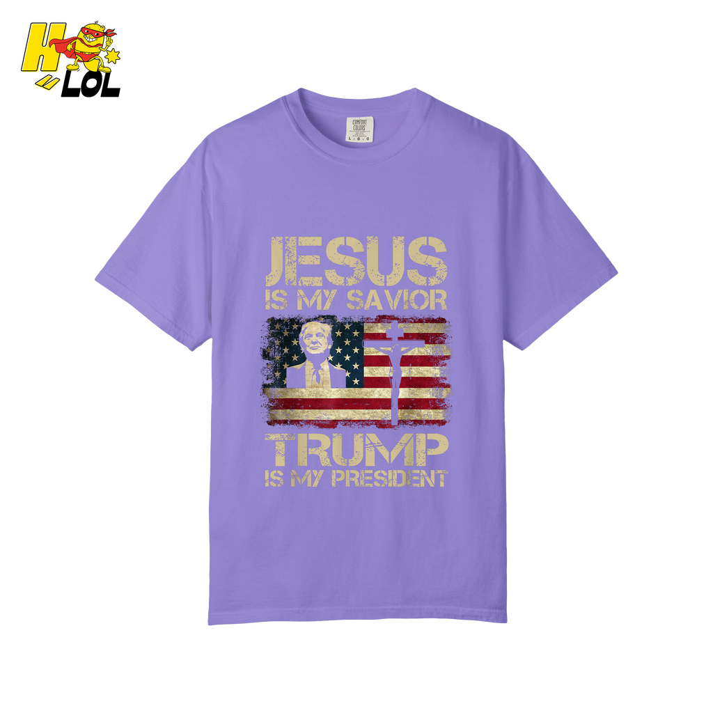 Jesus Is My Savior Trump Is My President Shirt Christian Patriotic - HQLOL
