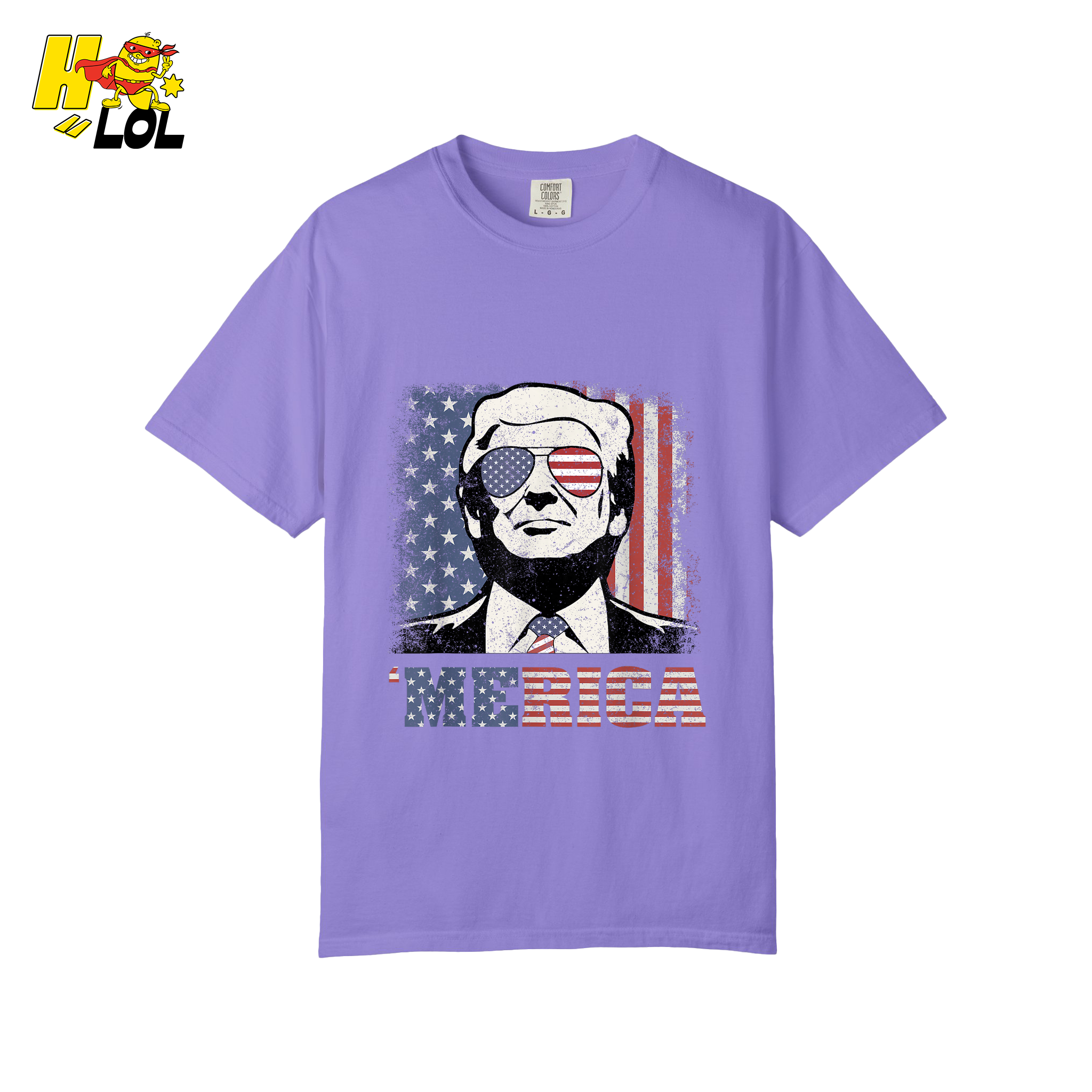 Merica Shirt Patriotic USA Flag Sunglasses Graphic Sweatshirt - HQLOL