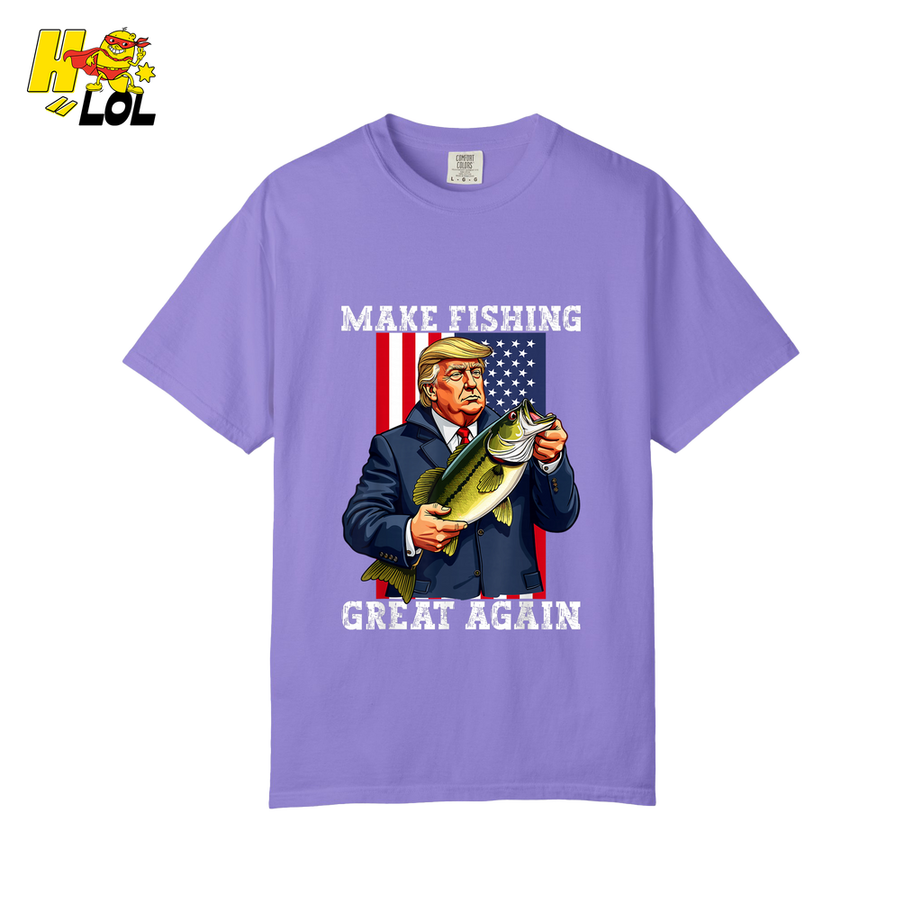 Make Fishing Great Again Shirt Funny Patriotic Bass Fishing Shirt - HQLOL