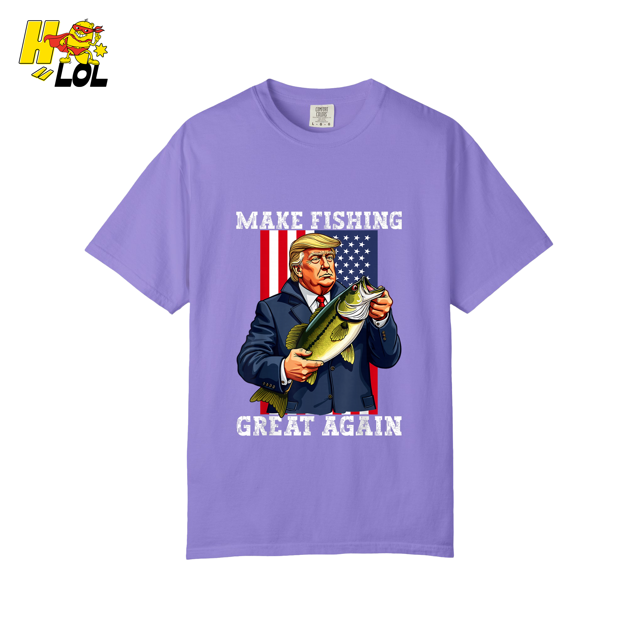 Make Fishing Great Again Shirt Funny Patriotic Bass Fishing Shirt - HQLOL