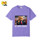 9 Lives Baby Shirt Funny Cat Meme Graphic Shirt - HQLOL