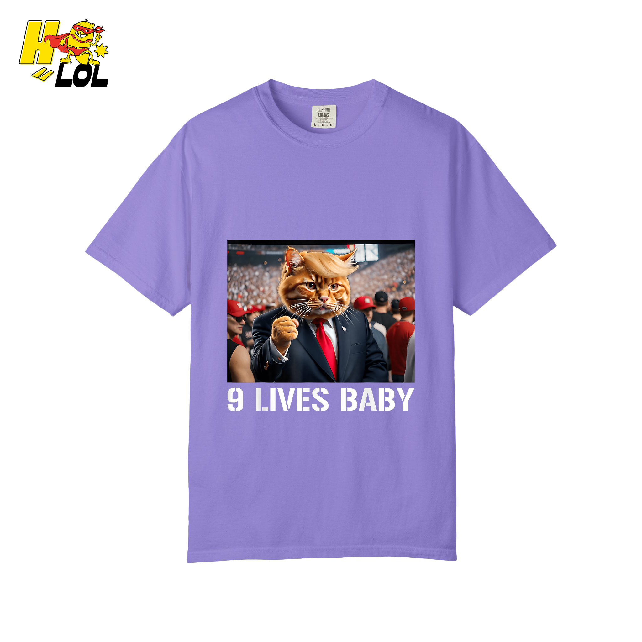 9 Lives Baby Shirt Funny Cat Meme Graphic Shirt - HQLOL