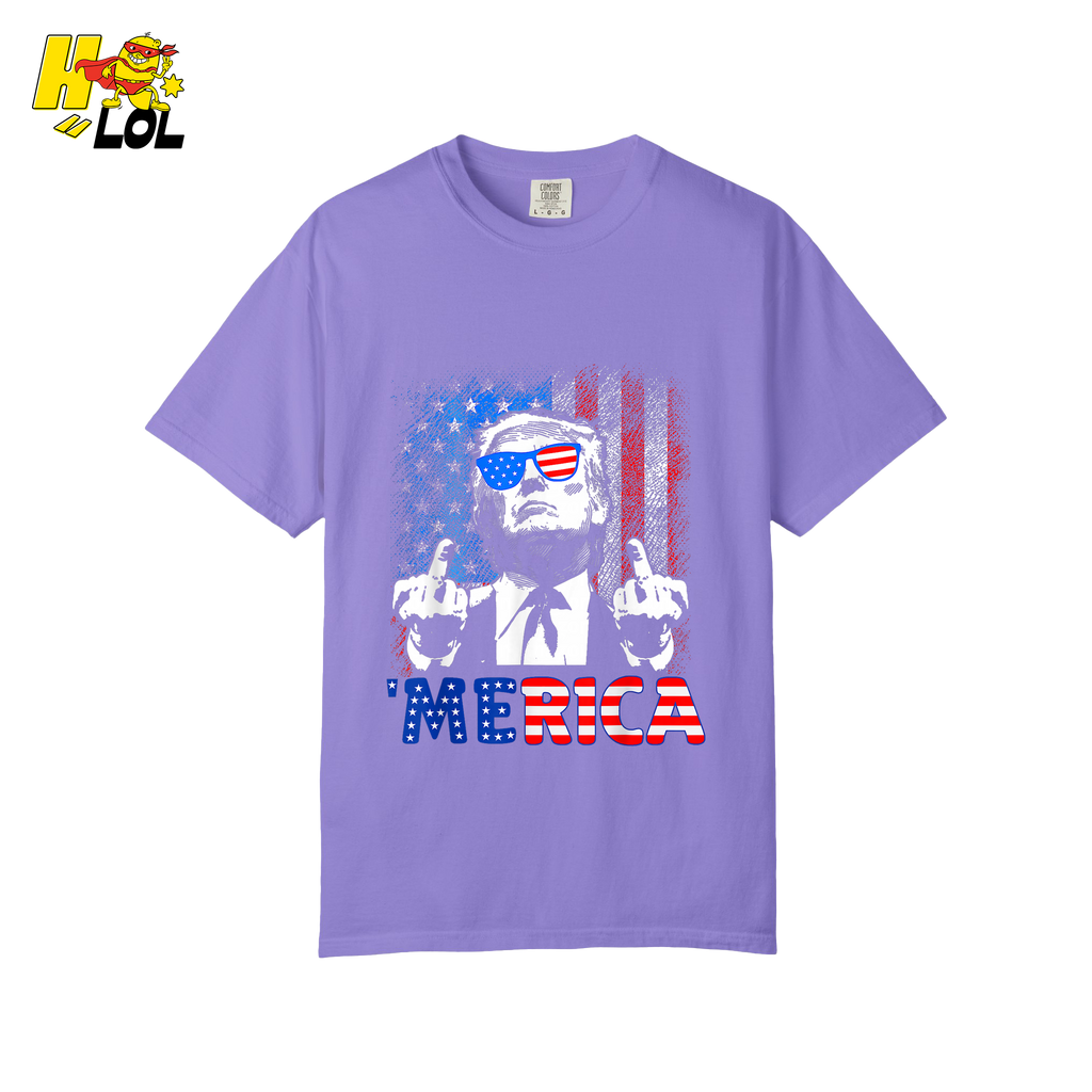 Merica Shirt Funny Patriotic USA Flag Graphic Shirt - HQLOL