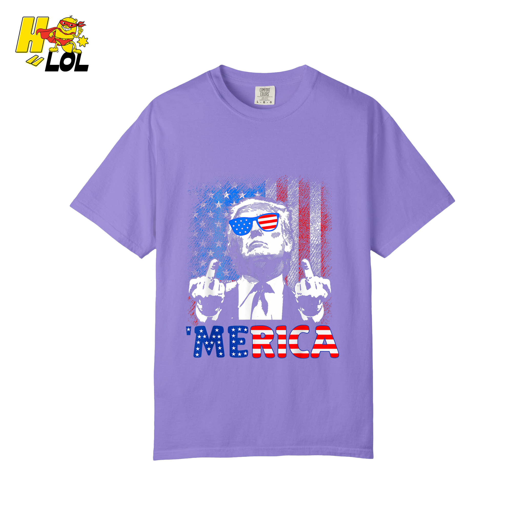 Merica Shirt Funny Patriotic USA Flag Graphic Shirt - HQLOL
