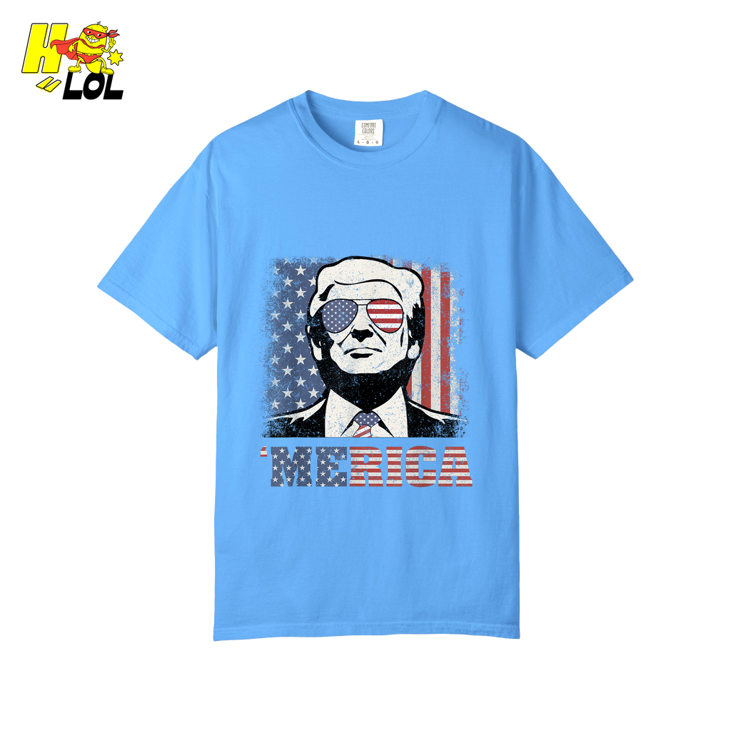 Merica Shirt Patriotic USA Flag Sunglasses Graphic Sweatshirt - HQLOL