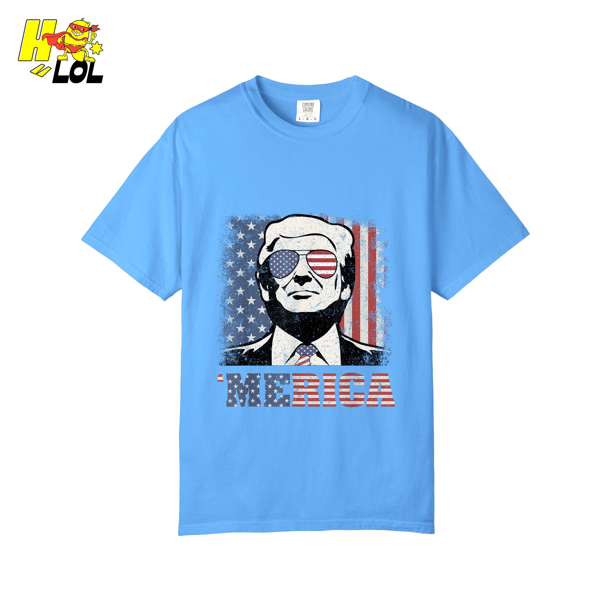 Merica Shirt Patriotic USA Flag Sunglasses Graphic Sweatshirt - HQLOL