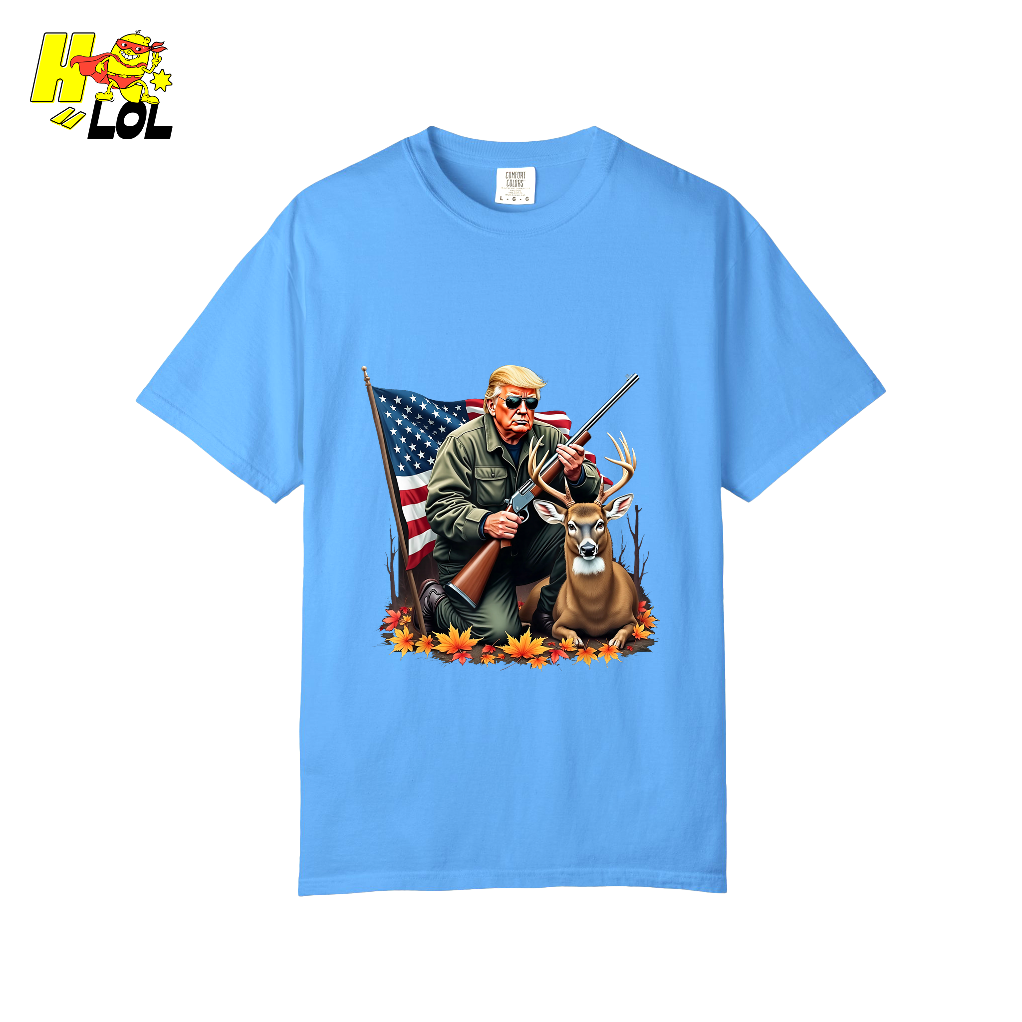 Patriotic Hunting Shirt Hunter Deer American Flag Graphic Shirt - HQLOL