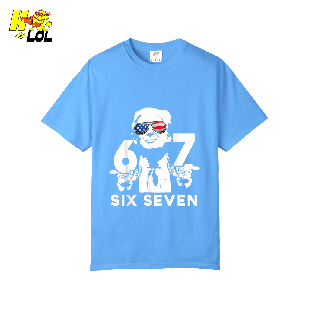 Six Seven Shirt 67 Patriotic Sunglasses Meme Graphic Shirt - HQLOL