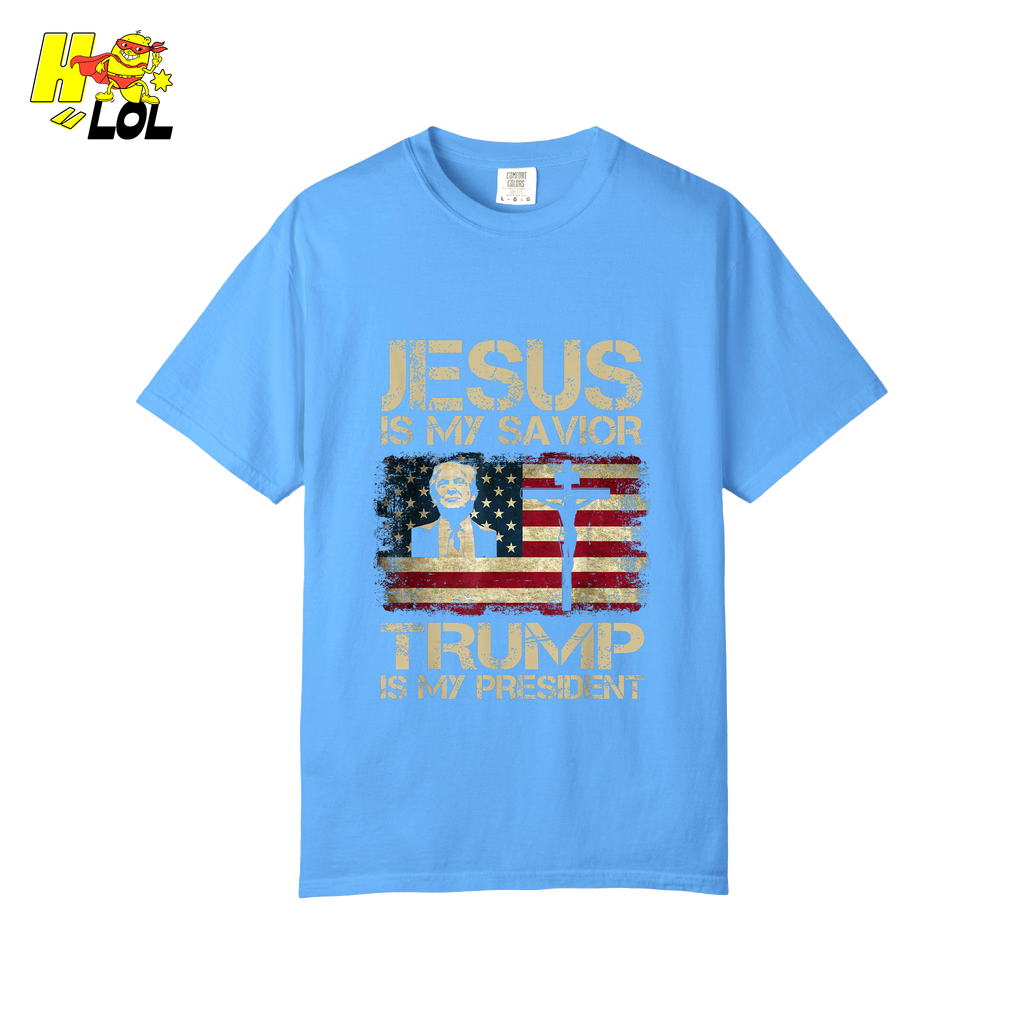 Jesus Is My Savior Trump Is My President Shirt Christian Patriotic - HQLOL