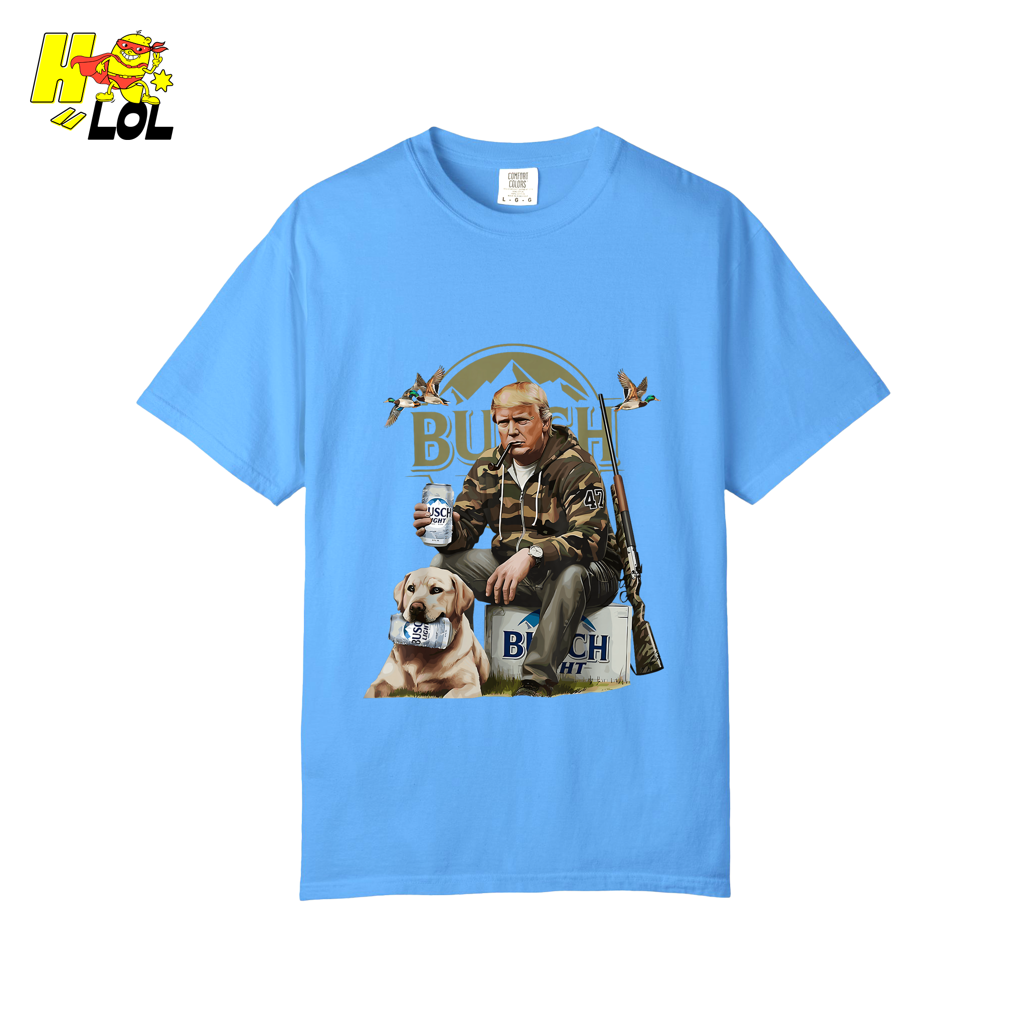 Busch Light Hunting Shirt Funny Deer Camp Dog Camo Shirt - HQLOL