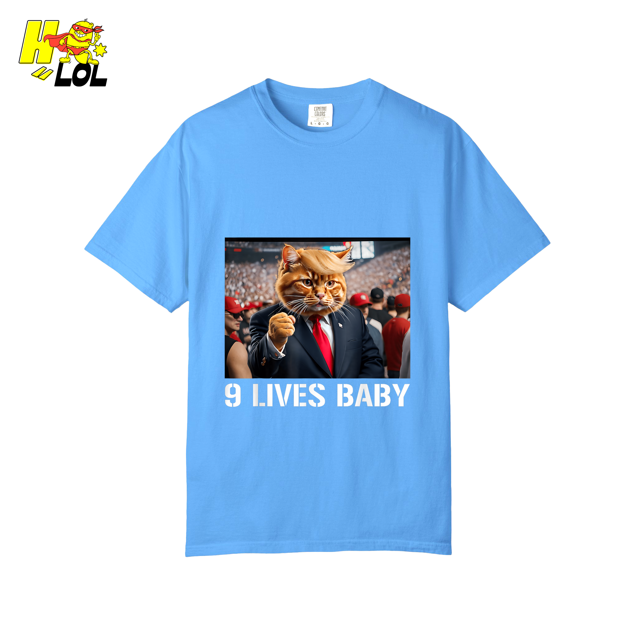 9 Lives Baby Shirt Funny Cat Meme Graphic Shirt - HQLOL