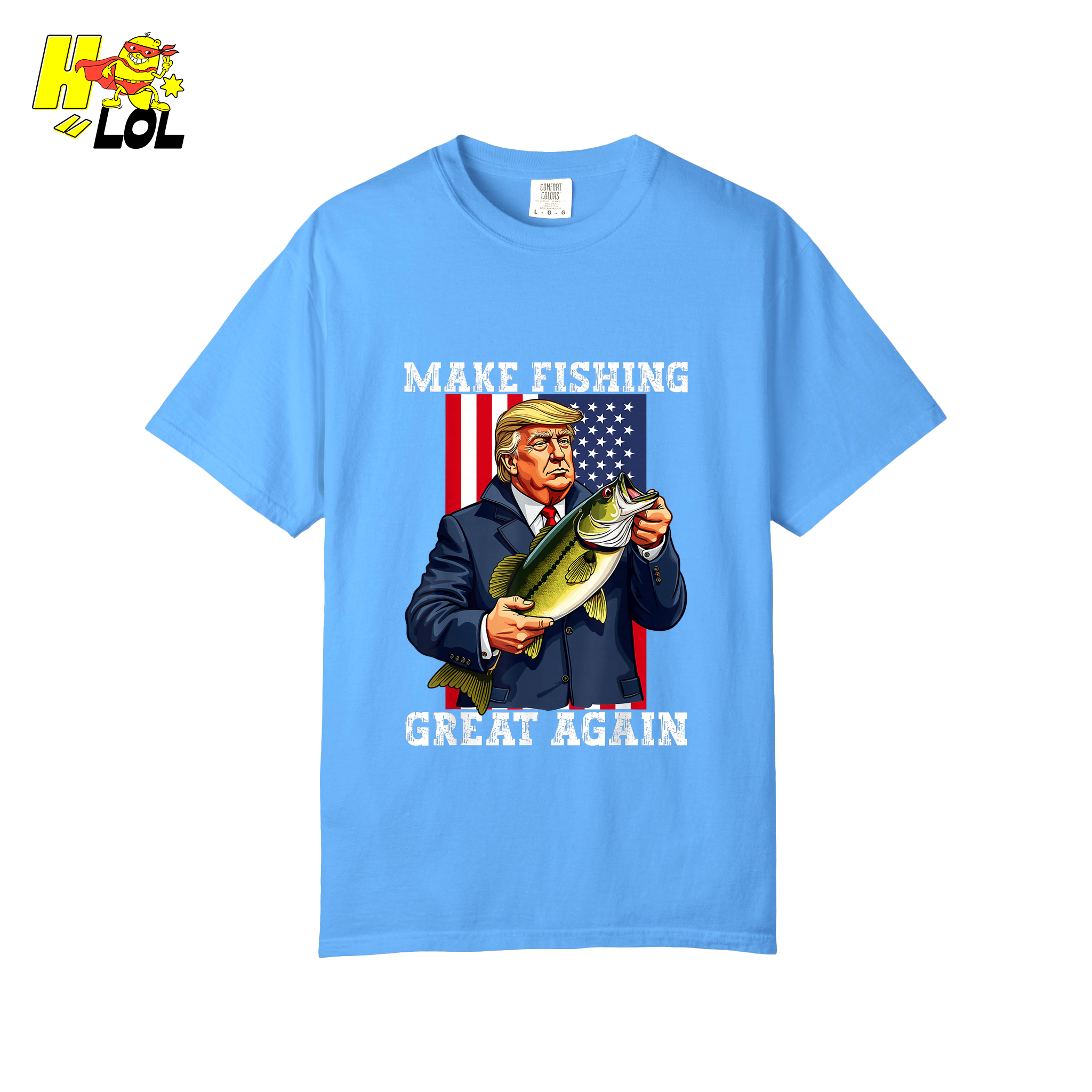 Make Fishing Great Again Shirt Funny Patriotic Bass Fishing Shirt - HQLOL