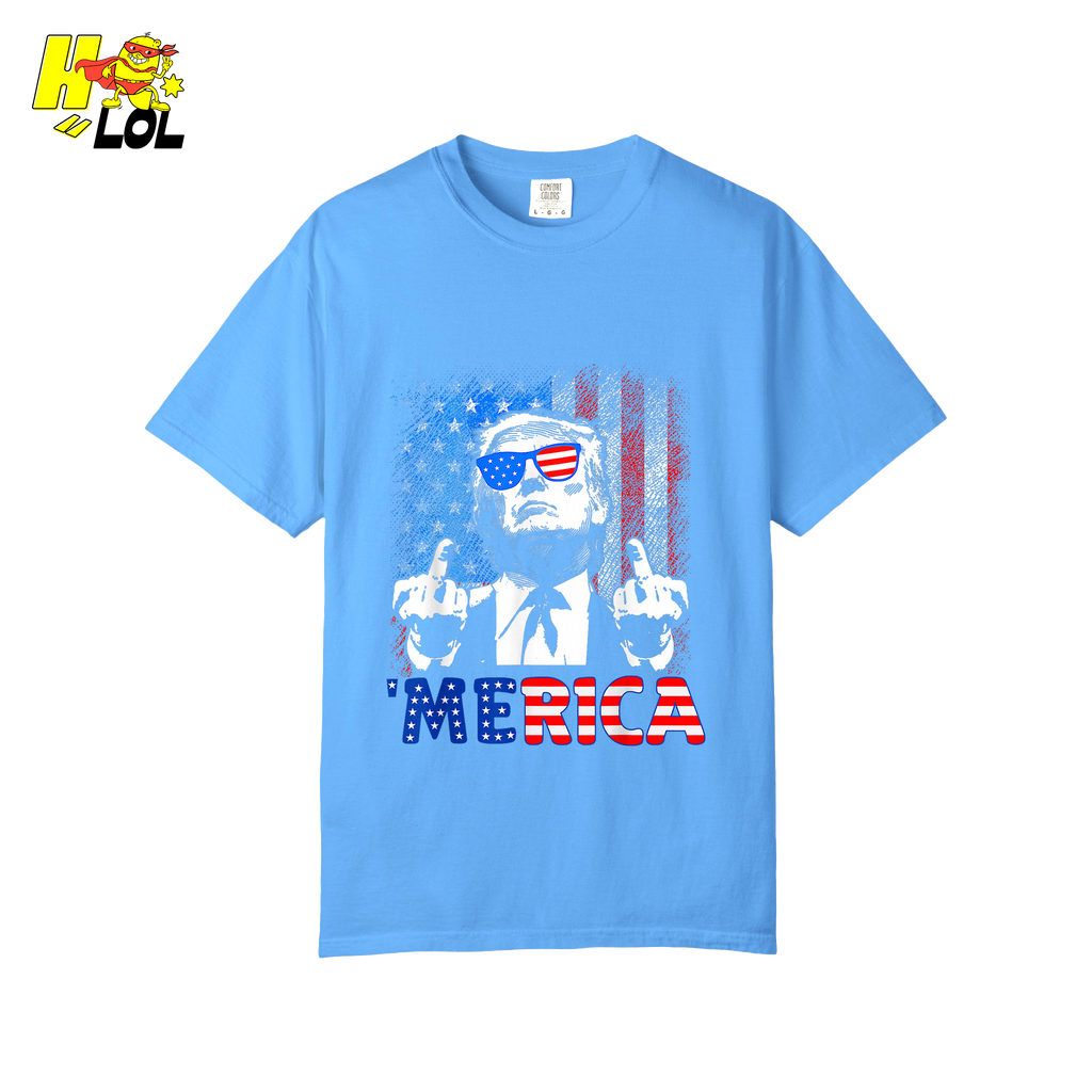 Merica Shirt Funny Patriotic USA Flag Graphic Shirt - HQLOL