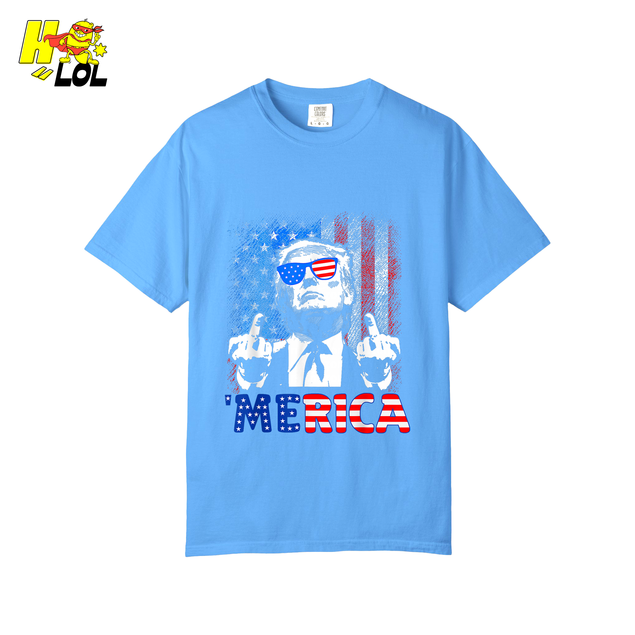 Merica Shirt Funny Patriotic USA Flag Graphic Shirt - HQLOL