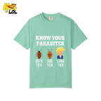 Know Your Parasites Shirt Funny Tick Meme Satire Graphic Shirt - HQLOL