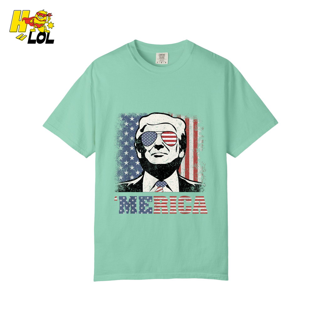 Merica Shirt Patriotic USA Flag Sunglasses Graphic Sweatshirt - HQLOL