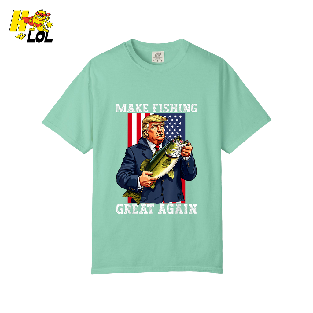 Make Fishing Great Again Shirt Funny Patriotic Bass Fishing Shirt - HQLOL