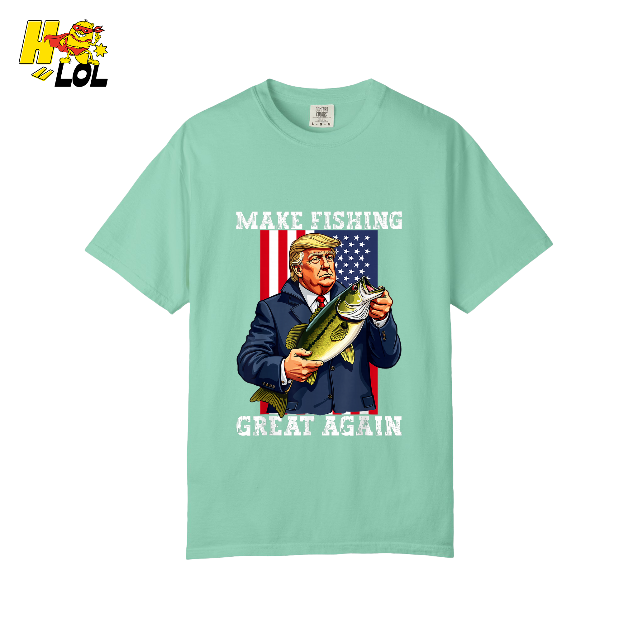 Make Fishing Great Again Shirt Funny Patriotic Bass Fishing Shirt - HQLOL