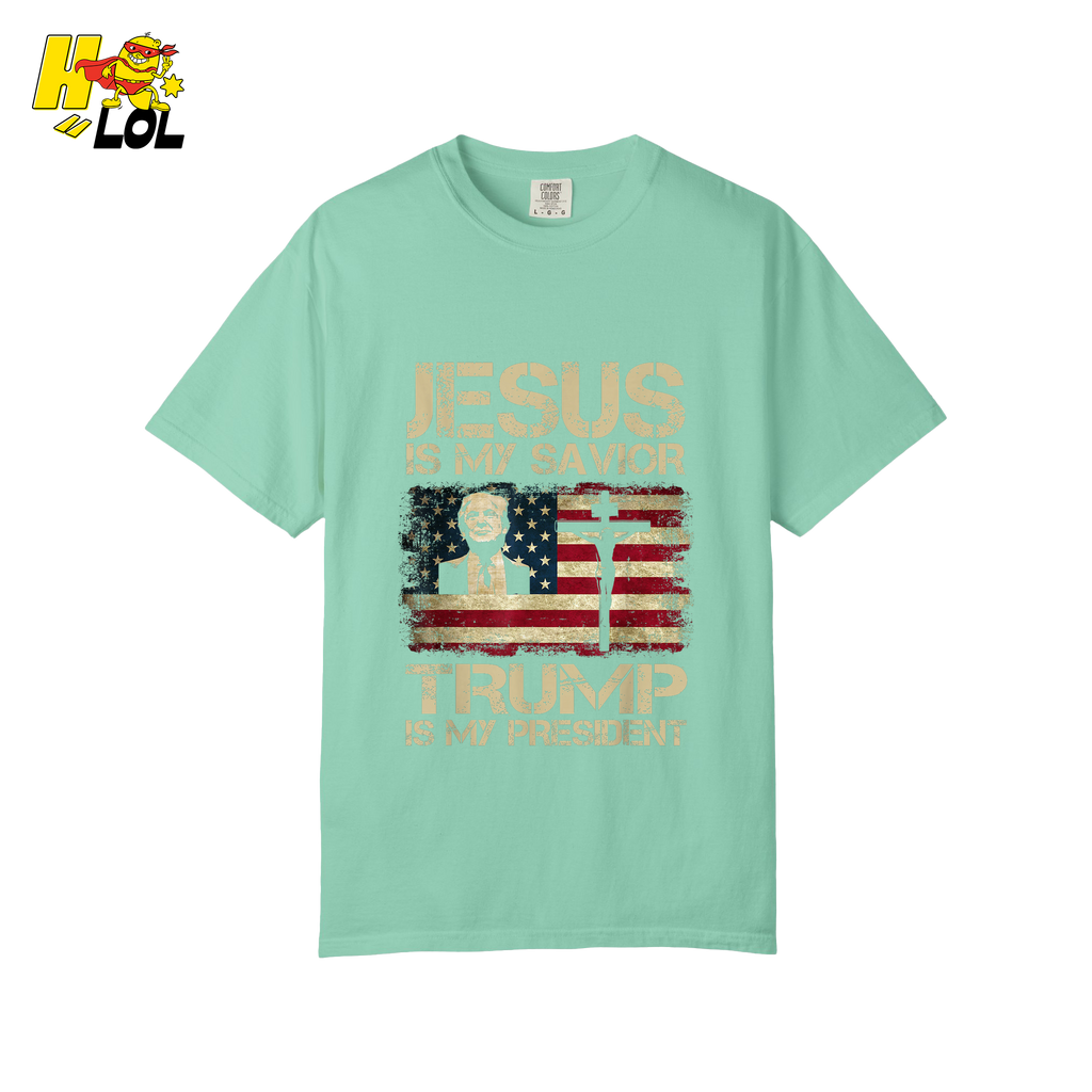 Jesus Is My Savior Trump Is My President Shirt Christian Patriotic - HQLOL